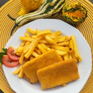 Rántott sajt sült burgonyával