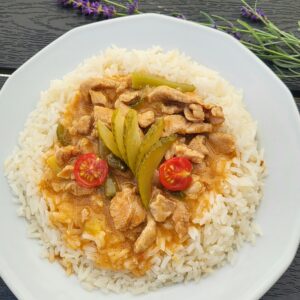 Hentes tokány rizzsel