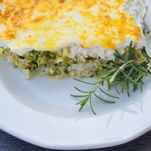 Rakott cukkini darált csirkemellel