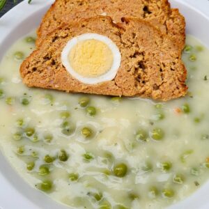 Zöldbabfőzelék, stefánia vagdalt